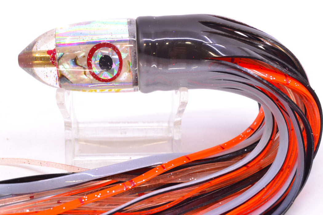 Bomboy Lures White Abalone Baby Bomb 9" 5oz Skirted Root Beer-Silver Petrolero