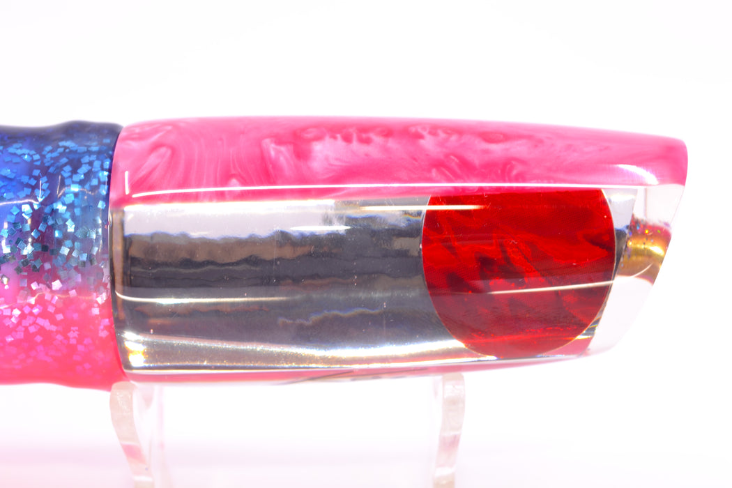 Koya Lures Clear Mirrored Pink Back Red Eyes Small 614 10" 6oz Skirted Blue-Pink/Pink