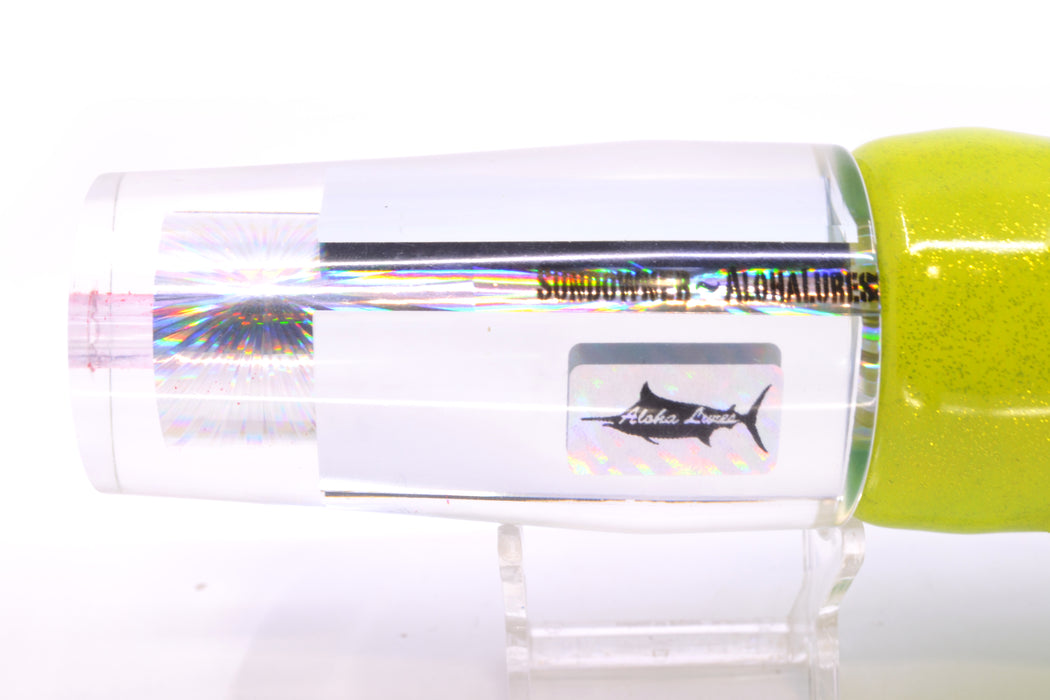 Aloha Lures Clear Mirrored Silver Rainbow Starburst Sundowner 14" 11.5oz FT Vinyl Mahi