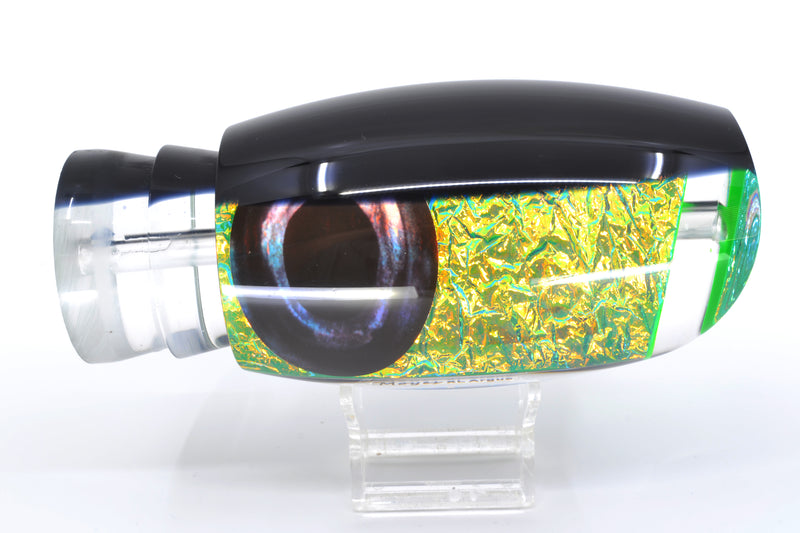 Moyes Lures Green-Orange Dichro Black Back Taxi Eyes XL Argus Teaser 22oz GZE