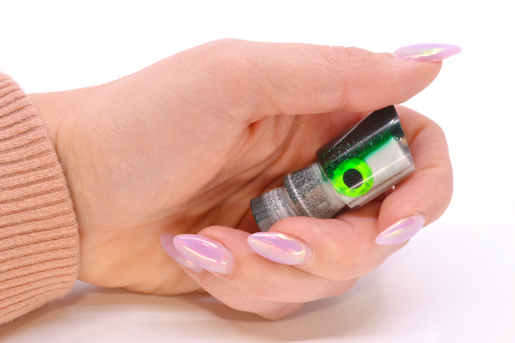 Coggin Lures Real White MOP Green Back Black-Green Eyes Peanut Pusher 5.5" 1oz