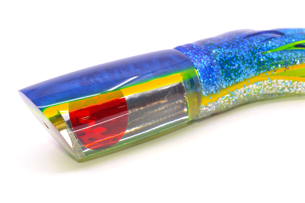 Koya Lures Clear Mirrored Blue-Yellow Back Large 614 14" 11oz Skirted Blue-Yellow Line-Silver