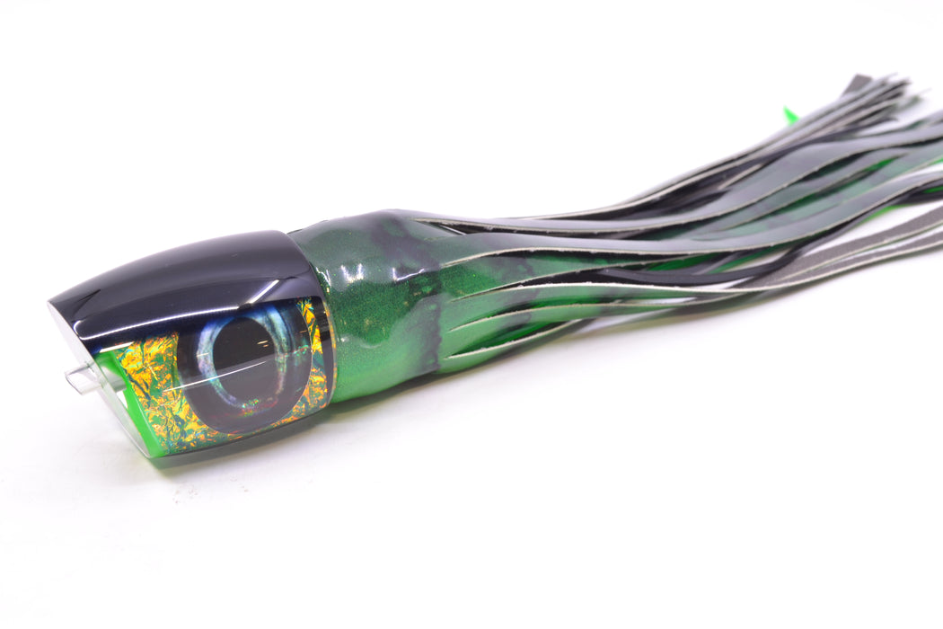 Moyes Lures Green-Orange Dichro Black Back Bushmaster 12" 7.5oz FT Vinyl Green Tiger