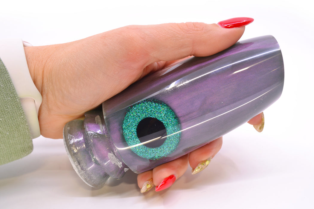 Joe Yee Lures by KEGZ Purple-Gray Pearl Black-Turquoise Eyes Super Plunger 14" 7.2oz