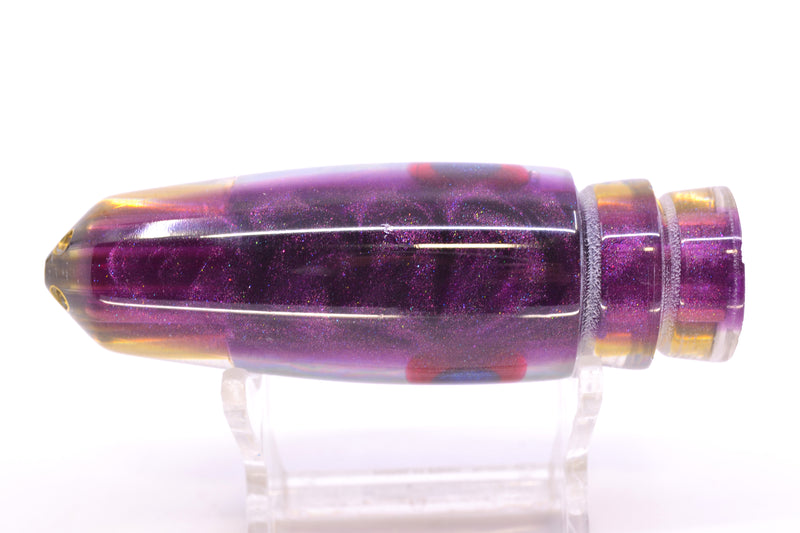 Big Reidee Purple Abalone Purple Back Black-Red Eyes 4-Hole Bullet 9" 4.7oz