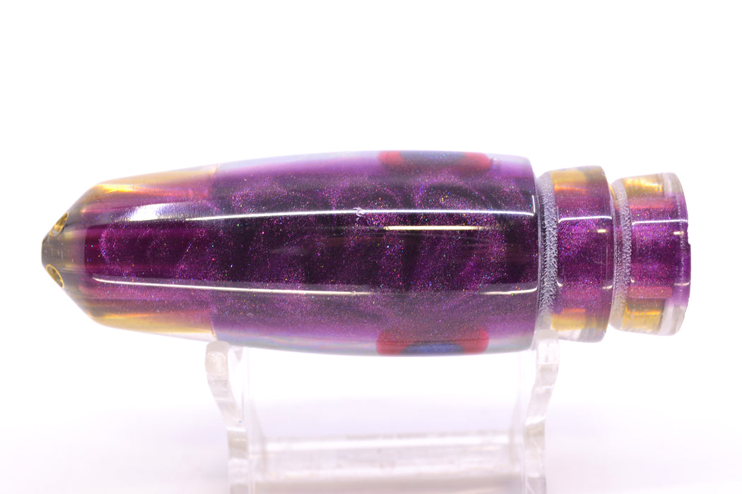 Big Reidee Purple Abalone Purple Back Black-Red Eyes 4-Hole Bullet 9" 4.7oz