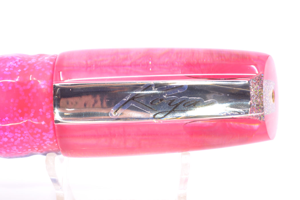 Koya Lures Clear Mirrored Pink Back Red Eyes Small 614 10" 6oz Skirted Blue-Pink/Pink