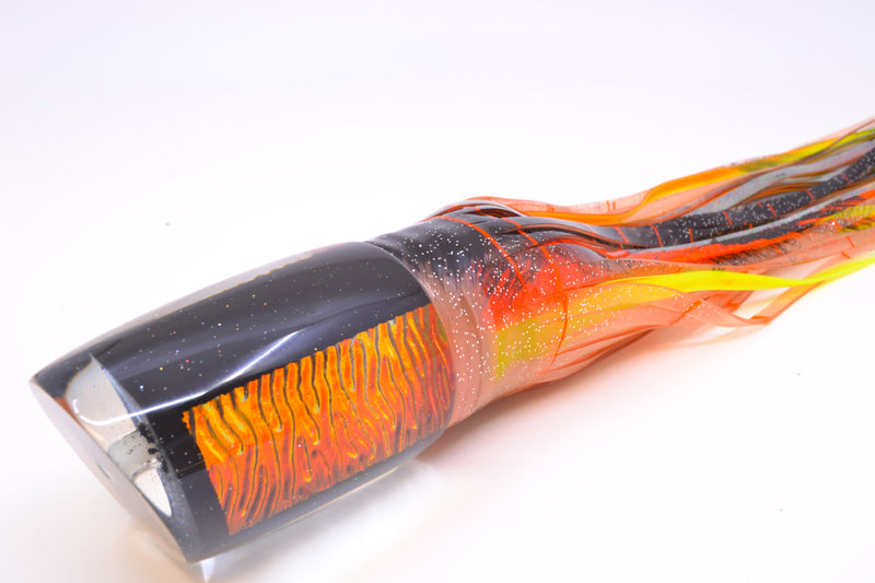 Marlin Magic Lures Orange-Red Lava Black Magic XL Ruckus 16" 17oz Skirted Root Beer-Petrolero