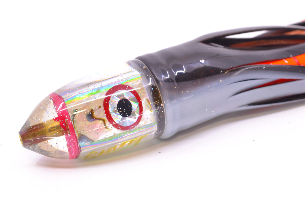 Bomboy Lures White Abalone Baby Bomb 9" 5oz Skirted Root Beer-Silver Petrolero