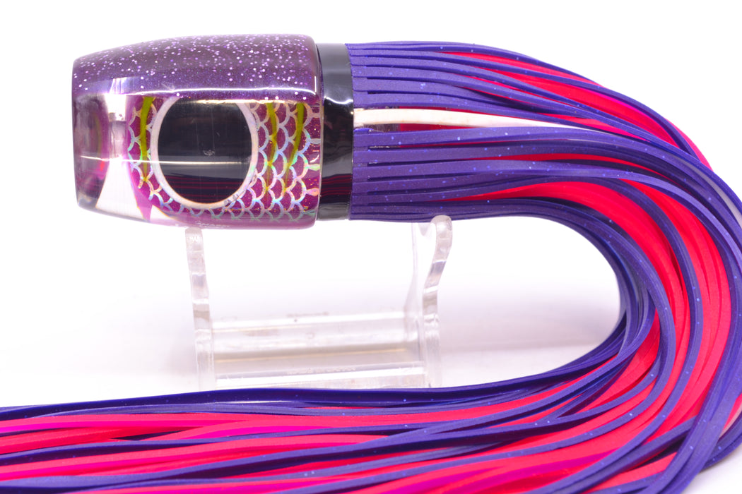 Amaral Lures Purple Pearl Rainbow Scale Green Stripes Purple Back Jararaca 12" 4oz