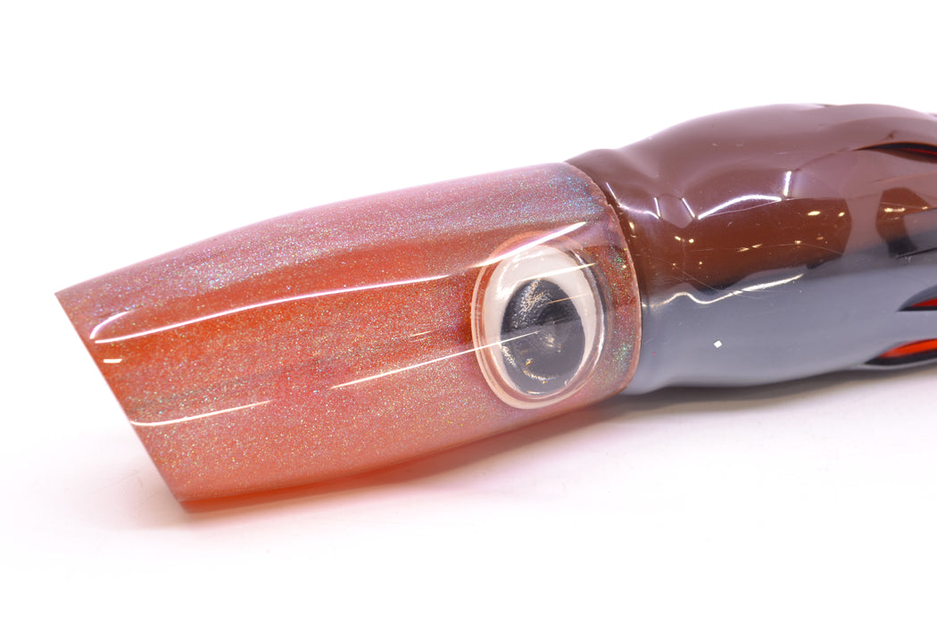 Joe Yee Lures by KEGZ Root Beer Pearl Doll Eyes Medium Plunger 12" 8.5oz Skirted