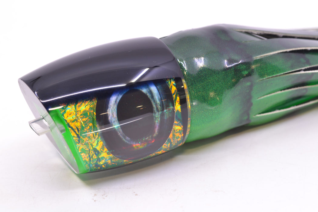 Moyes Lures Green-Orange Dichro Black Back Bushmaster 12" 7.5oz FT Vinyl Green Tiger