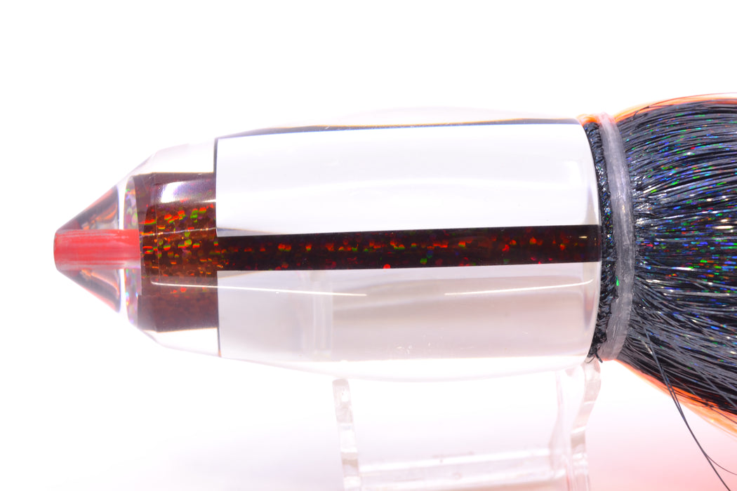 Aloha Lures Root Beer Mirrored Large Deep Six 12" 12oz Strobez Black-Orange-White