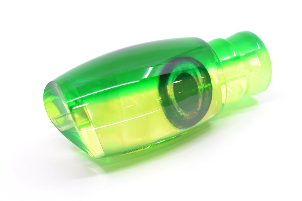 Moyes Lures Chartreuse MOP Green Back Taxi Eyes Small Argus 9" 2oz