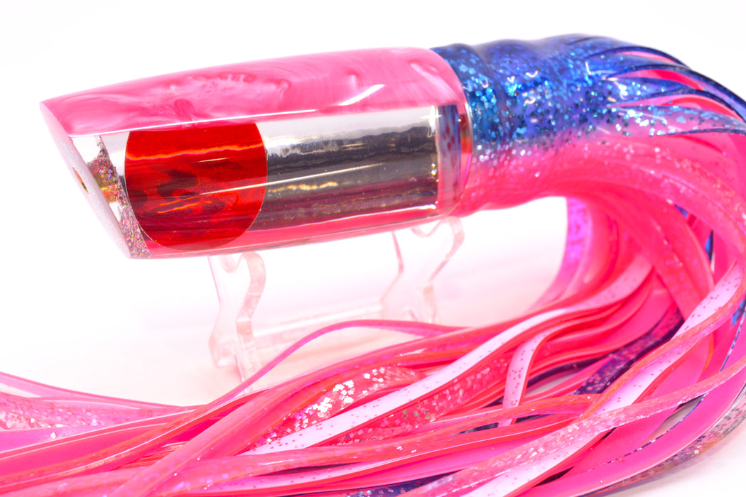 Koya Lures Clear Mirrored Pink Back Red Eyes Small 614 10" 6oz Skirted Blue-Pink/Pink