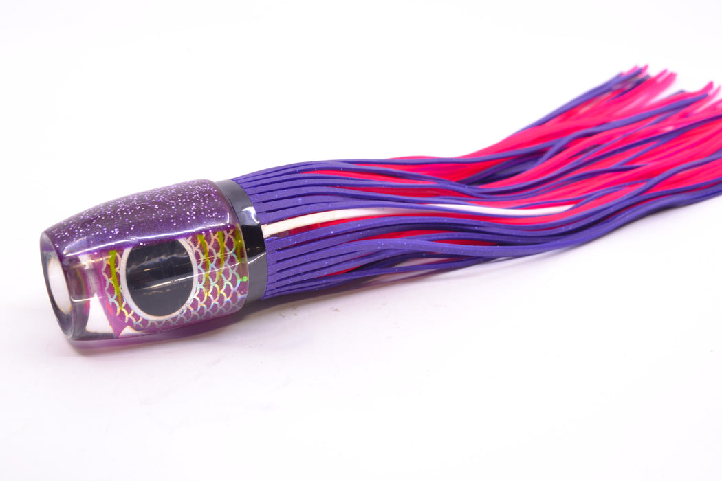 Amaral Lures Purple Pearl Rainbow Scale Green Stripes Purple Back Jararaca 12" 4oz