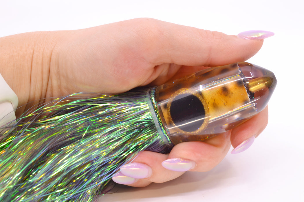 Ganku Lures "Tiger Cowrie" Bumbucha Bullet 9"+ 7oz Flashabou Black/Yellow