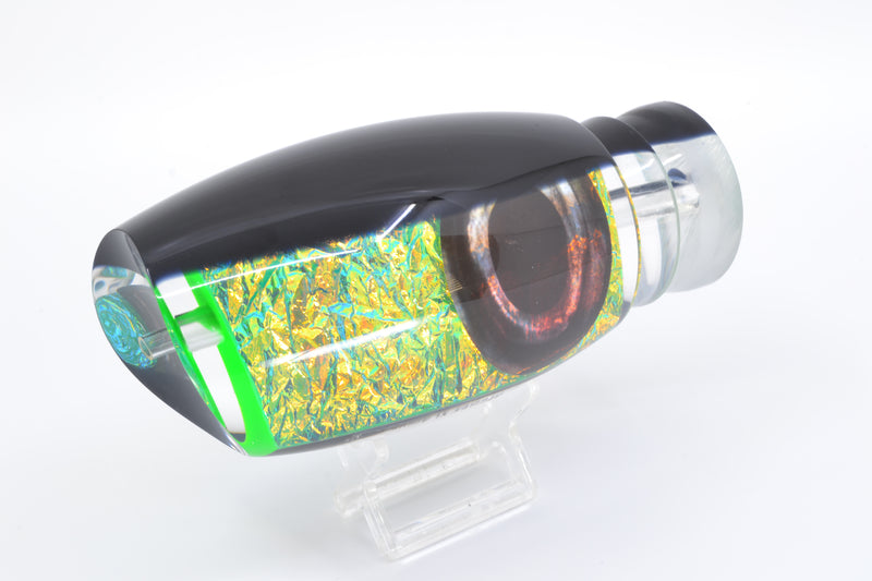 Moyes Lures Green-Orange Dichro Black Back Taxi Eyes XL Argus Teaser 22oz GZE