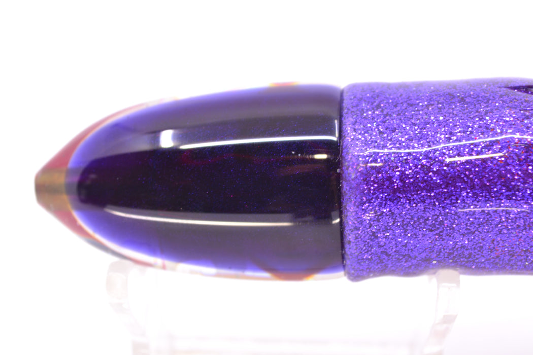 Bomboy Lures White Abalone Purple Back Baby Bomb 9" 5oz Skirted Purple-Silver/Yellow-Pink