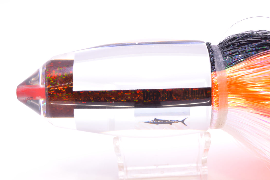 Aloha Lures Root Beer Mirrored Large Deep Six 12" 12oz Strobez Black-Orange-White