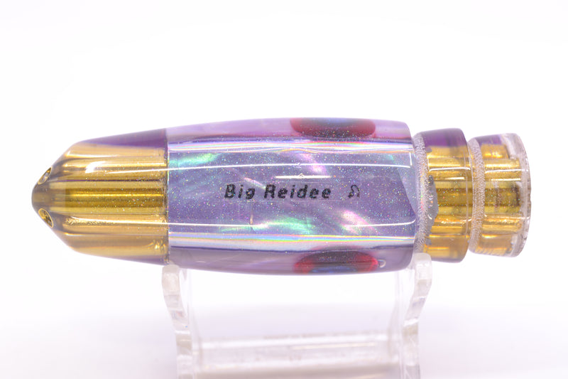 Big Reidee Purple Abalone Purple Back Black-Red Eyes 4-Hole Bullet 9" 4.7oz