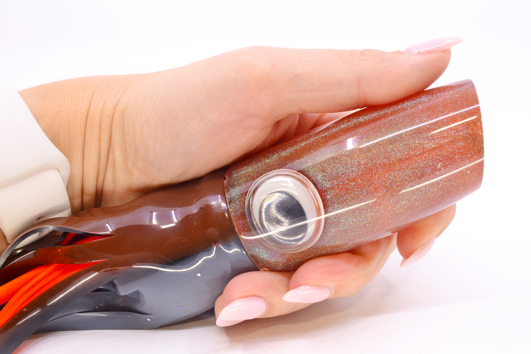 Joe Yee Lures by KEGZ Root Beer Pearl Doll Eyes Medium Plunger 12" 8.5oz Skirted