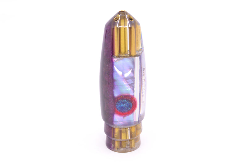 Big Reidee Purple Abalone Purple Back Black-Red Eyes 4-Hole Bullet 9" 4.7oz