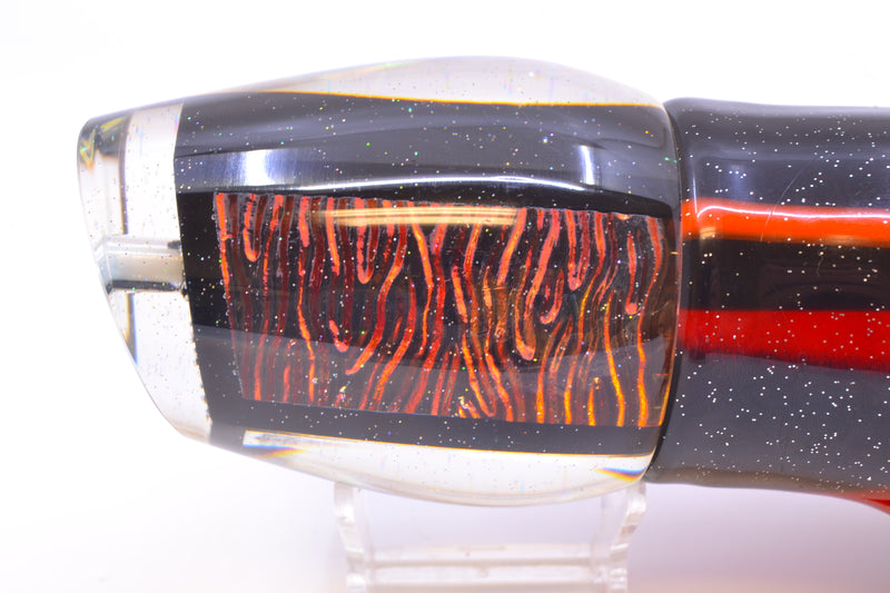 Marlin Magic Red-Orange Lava Black Magic XL Hibby 16" 18oz Skirted Black-Red