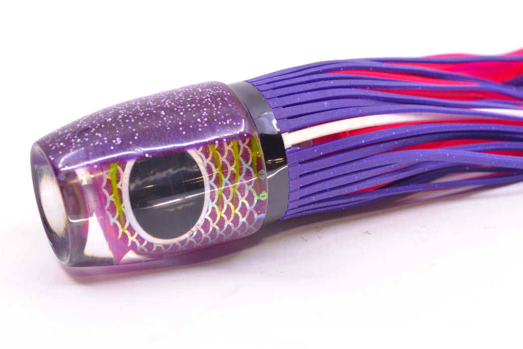 Amaral Lures Purple Pearl Rainbow Scale Green Stripes Purple Back Jararaca 12" 4oz