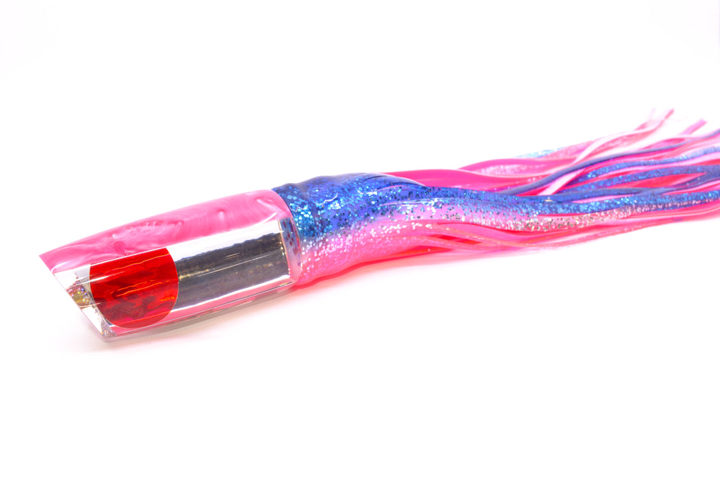 Koya Lures Clear Mirrored Pink Back Red Eyes Small 614 10" 6oz Skirted Blue-Pink/Pink