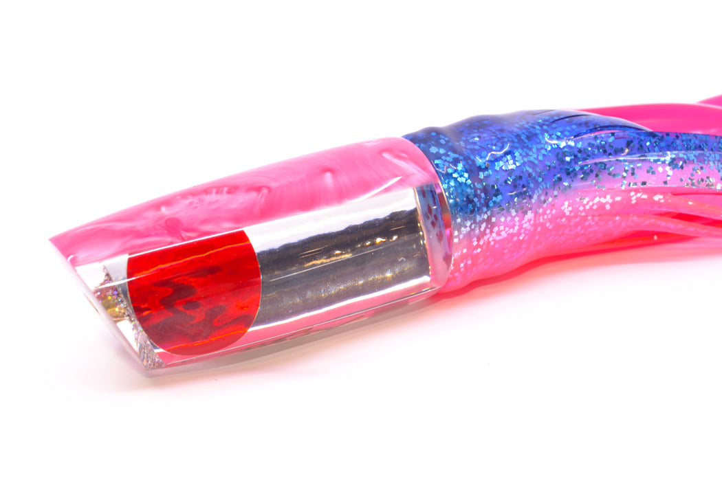 Koya Lures Clear Mirrored Pink Back Red Eyes Small 614 10" 6oz Skirted Blue-Pink/Pink