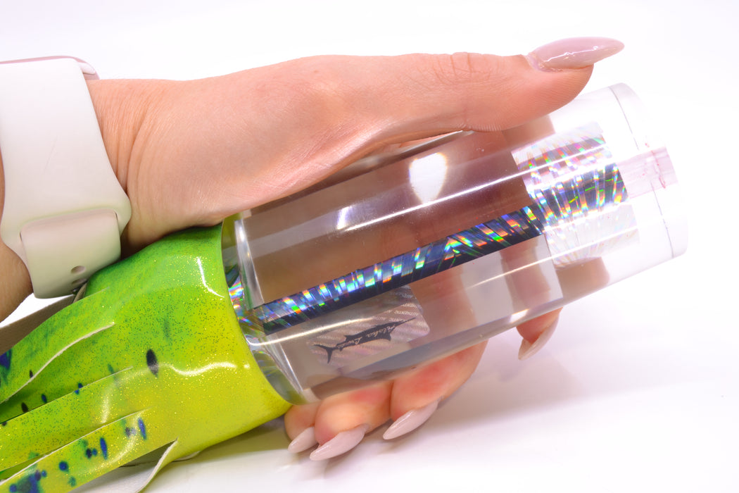 Aloha Lures Clear Mirrored Silver Rainbow Starburst Sundowner 14" 11.5oz FT Vinyl Mahi