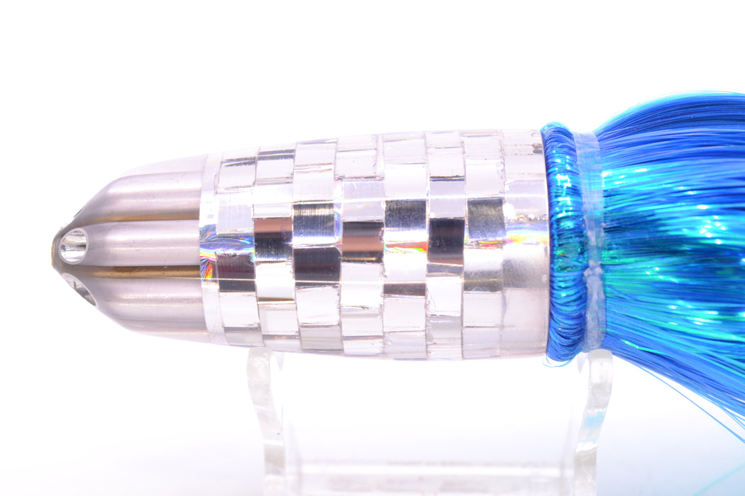 Ali'i Kai Lures Clear Mirrored Disco Ball Six Shooter 9" 6oz Strobez Royal Blue-Ice Blue