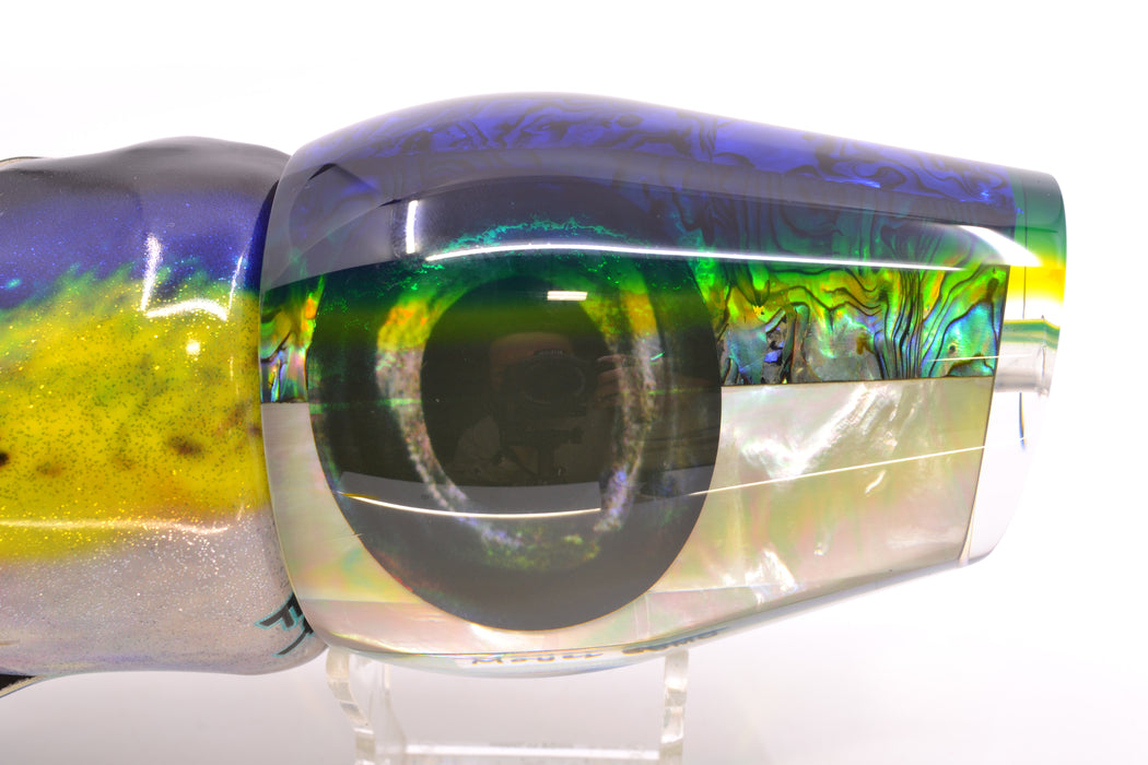 Moyes Lures Yellowfin Paua-MOP Blue-Yellow Back Sumo Teaser 26.3oz FT Vinyl Yellowfin GZE