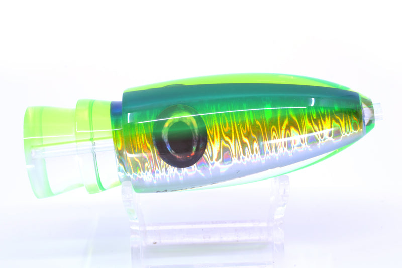 Moyes Lures Green-Chartreuse-Silver Aurora Chartreuse Back Keeled Medium Ono Bullet 9" 5.8oz GZE