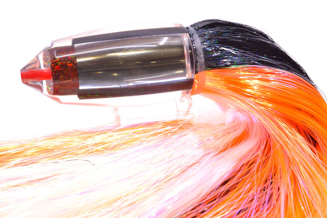 Aloha Lures Root Beer Mirrored Large Deep Six 12" 12oz Strobez Black-Orange-White