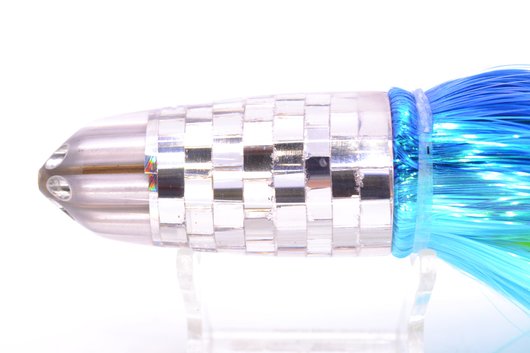 Ali'i Kai Lures Clear Mirrored Disco Ball Six Shooter 9" 6oz Strobez Royal Blue-Ice Blue