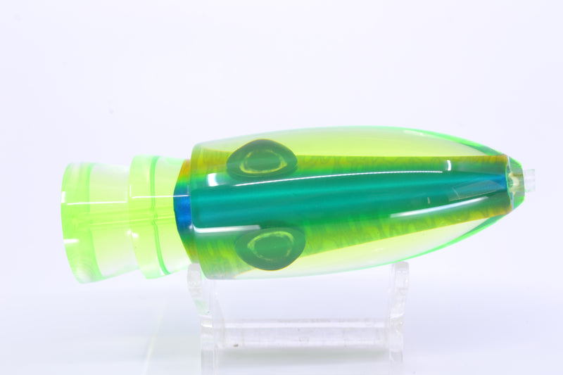Moyes Lures Green-Chartreuse-Silver Aurora Chartreuse Back Keeled Medium Ono Bullet 9" 5.8oz GZE