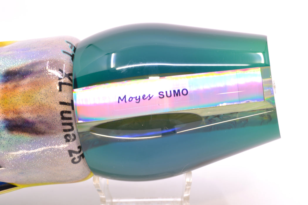 Moyes Lures Yellowfin Paua-MOP Blue-Yellow Back Sumo Teaser 26.3oz FT Vinyl Yellowfin GZE