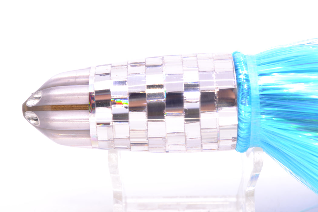 Ali'i Kai Lures Clear Mirrored Disco Ball Six Shooter 9" 6oz Strobez Royal Blue-Ice Blue