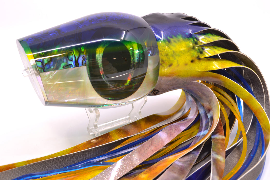 Moyes Lures Yellowfin Paua-MOP Blue-Yellow Back Sumo Teaser 26.3oz FT Vinyl Yellowfin GZE