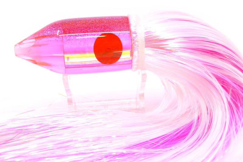 TANTRUM Lures Pink MOP Red Back Medium JetPack Bullet 9" 6.4oz Strobez White/Pink
