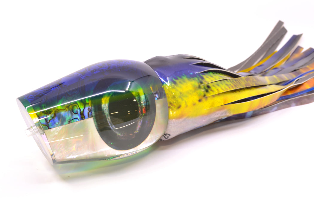 Moyes Lures Yellowfin Paua-MOP Blue-Yellow Back Sumo Teaser 26.3oz FT Vinyl Yellowfin GZE