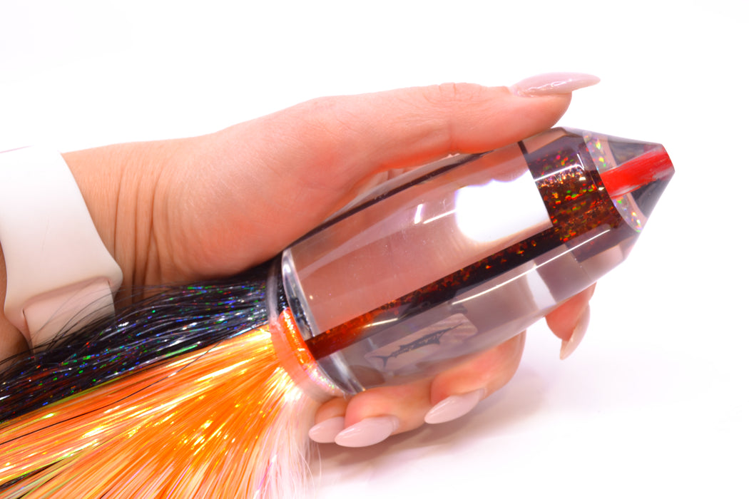 Aloha Lures Root Beer Mirrored Large Deep Six 12" 12oz Strobez Black-Orange-White