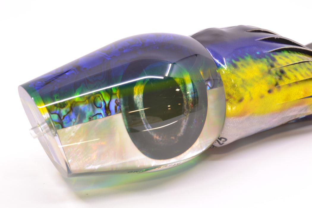 Moyes Lures Yellowfin Paua-MOP Blue-Yellow Back Sumo Teaser 26.3oz FT Vinyl Yellowfin GZE