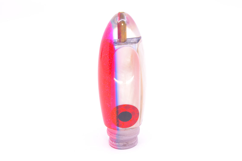 Coggin Lures Real White MOP Pink-Blue Back Black-Red Eyes Da Bomb Bullet 9" 6.7oz