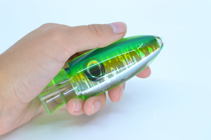 Moyes Lures Green-Chartreuse-Silver Aurora Chartreuse Back Keeled Medium Ono Bullet 9" 5.8oz GZE