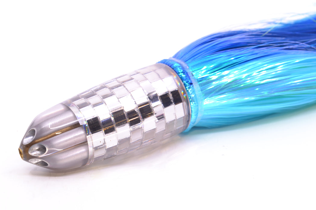 Ali'i Kai Lures Clear Mirrored Disco Ball Six Shooter 9" 6oz Strobez Royal Blue-Ice Blue