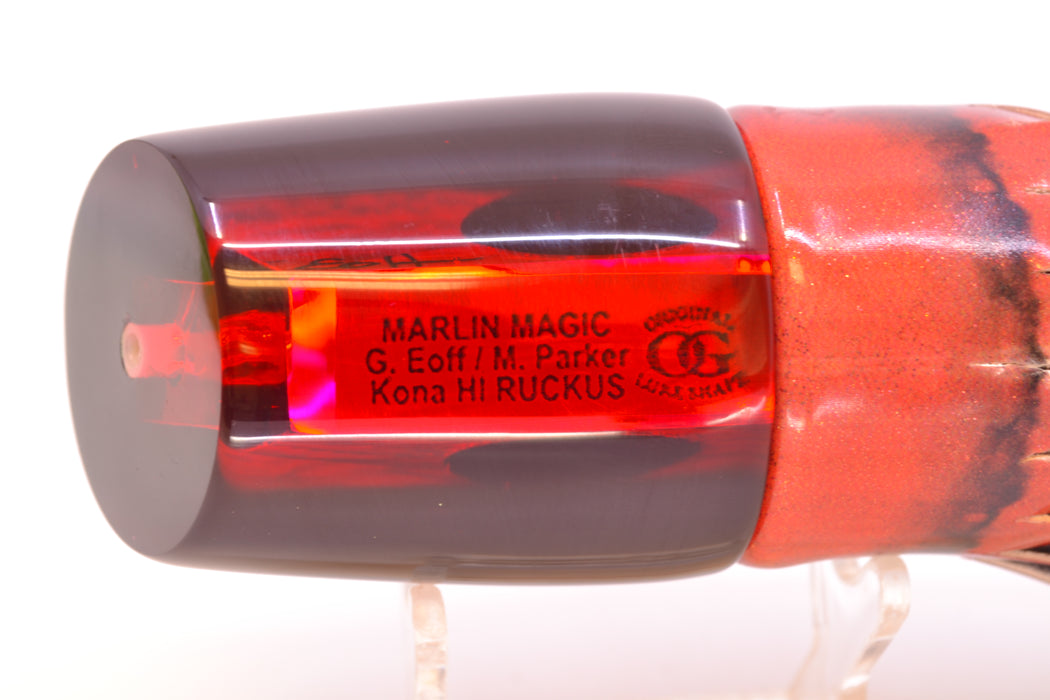 Marlin Magic Red Awabi Black Back Red Eyes Ruckus 12" 9oz FT Vinyl Red Tiger