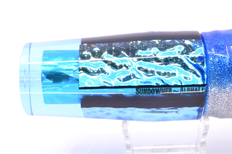 Aloha Lures Ice Blue Rainbow Ice Blue-Akule Dichro Sundowner 14" 11.5oz Skirted Blue-Silver